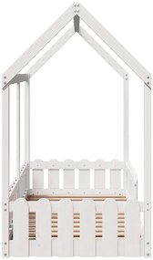 Cama infantil formato casa 80x160 cm pinho maciço branco