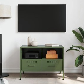 Móvel de TV 68x39x50,5 cm aço verde-azeitona