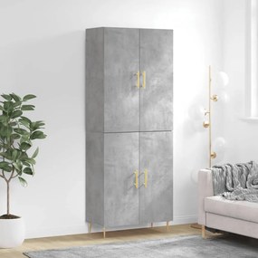 vidaXL Armário alto 69,5x34x180 cm derivados de madeira cinza cimento