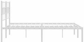 Estrutura de cama com cabeceira 140x190 cm metal branco