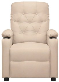 Poltrona reclinável elétrica tecido cor creme