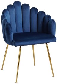 Cadeira Bhoja Veludo - Azul