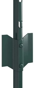 Postes de Cerca Prateados 22 pcs Verde Standard Metal