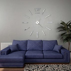 vidaXL Relógio de parede 3D com design moderno 100 cm XXL prateado