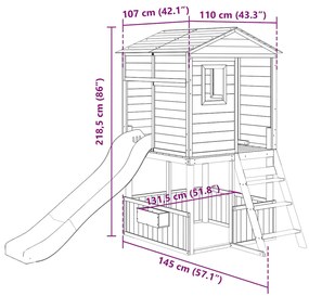 Conjunto de brincar para exterior madeira de abeto maciça