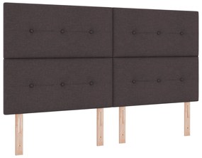 Cabeceira vidaXL Botão Estofada Castanho Escuro 180 cm Tecido