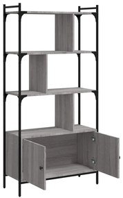 Estante c/ portas 76,5x30x154,5 cm deriv. madeira cinza sonoma