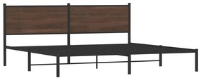 Estrutura cama sem colchão 200x200cm metal carvalho castanho