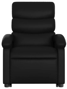 Poltrona massagens reclinável elevatória couro artificial preto