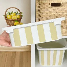 Autocolante para caixa IKEA TROFAST - Riscas amarelas e brancas
