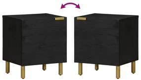 Mesa de cabeceira 40x33x46 cm madeira de mangueira maciça preto