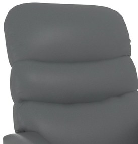 Poltrona de massagens elétrica couro artificial cinzento