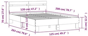 Estrutura cama c/ cabeceira 120x200 cm derivados madeira branco