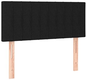 Cama boxspring com colchão 120x190 cm tecido preto