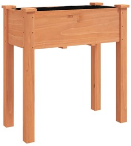 Floreira c/ forro e rodas 71x37x80 cm abeto maciço castanho
