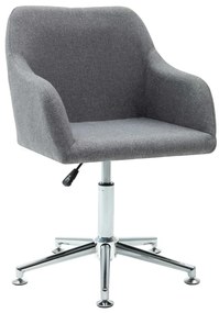 vidaXL Cadeira de jantar giratória tecido cinzento-claro