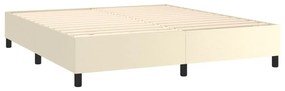 Estrutura de cama 160x200 cm couro artificial cor crème
