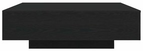 Mesa de Café vidaXL com Luzes LED Carvalho Preto 100x100x31 cm