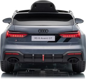 Carro elétrico para Crianças 12V 4x4 Audi RS6 Avant GT Rodas de espuma EVA, Assento Couro ecológico Cinzento
