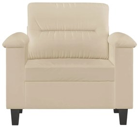Poltrona 60 cm tecido de microfibra cor creme