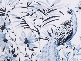 Conjunto de capa de edredão em algodão acetinado azul e branco 135 x 200 cm BALLARD Beliani
