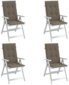 vidaXL Almofadões p/ cadeiras altas 4 pcs mesclado tecido cinza-acas.