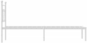 Estrutura de cama com cabeceira 80x200 cm metal branco