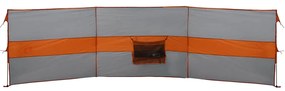 Corta-vento de campismo 490x123 cm impermeável cinza/laranja