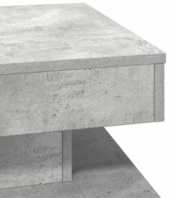 Mesa de centro rotativa a 360 graus 50x50x34,5 cm cinza cimento