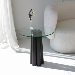 Mesa de Centro Thales – Transparente Preto – 50x50x50 cm