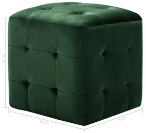 Mesas de cabeceira 2 pcs 30x30x30 cm veludo verde