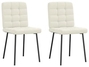 Cadeiras de jantar 2 pcs veludo cor creme