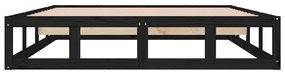 Estrutura de cama casal 135x190 cm madeira maciça preto