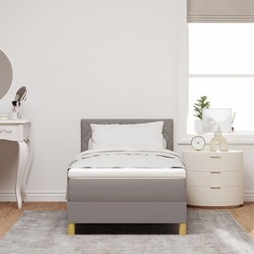 Cama Box com Colchão &amp; LED Taupe 90x190 cm em Tecido