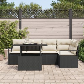 Conjunto de Sofás de Jardim vidaXL de 6 Peças com Almofadas Rattan Pre
