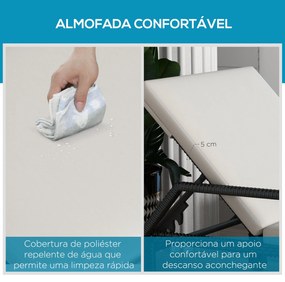 Espreguiçadeira de Vime Chaise Longue de Jardim com Encosto Ajustável