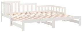 Sofá-cama de puxar 2x(80x200) cm pinho maciço branco