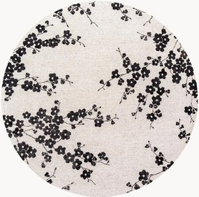 Tapete redondo lavável em jacquard para interior e exterior Sakura