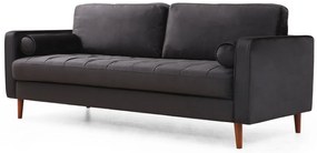 Sofá de 3 Lugares Rome – Preto Carvalho – 215x90x70 cm