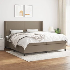 vidaXL Cama com molas/colchão 200x200 cm tecido castanho-acinzentado