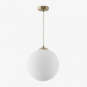 Candeeiro De Teto Em Ferro Com Bola De Vidro Uvol Dourado & Ø30 Cm - Sklum