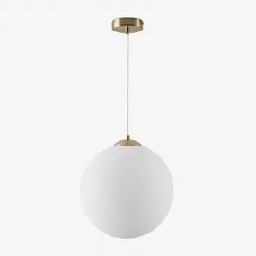 Lâmpada De Teto Suspensa Em Ferro Com Bola De Cristal Uvol Ø30 Cm & Dourado - Sklum