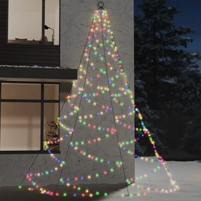 328647 vidaXL Árvore de Natal parede 720 luzes LED 5 m int/ext colorido