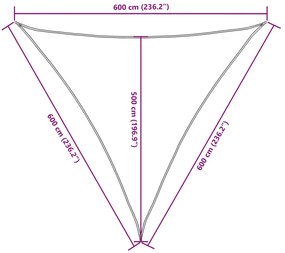 Para-sol estilo vela tecido oxford triangular 6x6x6 m bege