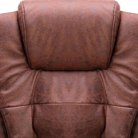 Cadeira massagens p/ escritório couro artificial castanho-claro