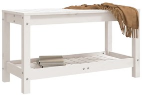 Banco de jardim 82,5x35x45 cm madeira de pinho maciça branco