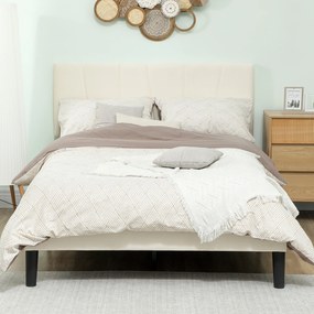 Estrutura de cama de casal 140 x 190 cm (COLCHÃO NÃO INCLUIDO), cama para 2 pessoas, cabeceira ajustável, base de cama 150 x 198 x 101/106/111/116/121
