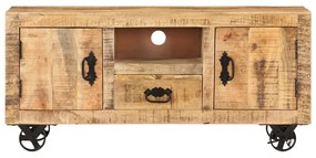 Móvel de TV 110x30x50 cm madeira de mangueira áspera