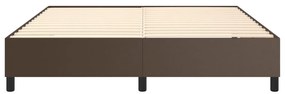 Estrutura de cama 180x200cm couro artificial castanho