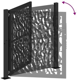 Portão de jardim 105x105 cm projeto de traço de aço preto